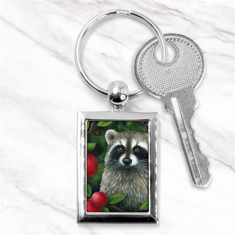 Raccoon 17 Key Chain (Rectangle) from ArtsNow.com Front