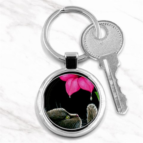 cat 513 Key Chain (Round) from ArtsNow.com Front