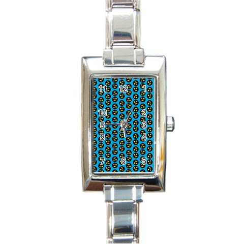 0059 Comic Head Bothered Smiley Pattern Rectangle Italian Charm Watch from ArtsNow.com Front