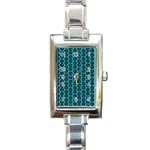 0059 Comic Head Bothered Smiley Pattern Rectangle Italian Charm Watch