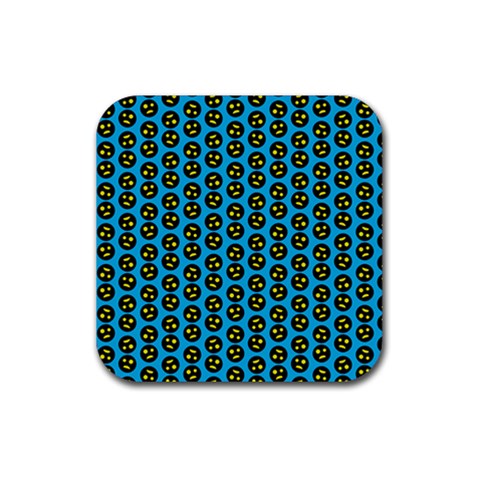 0059 Comic Head Bothered Smiley Pattern Rubber Coaster (Square)  from ArtsNow.com Front