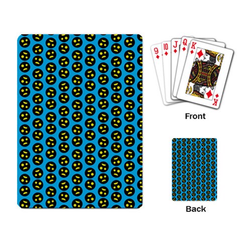 0059 Comic Head Bothered Smiley Pattern Playing Cards Single Design (Rectangle) from ArtsNow.com Back