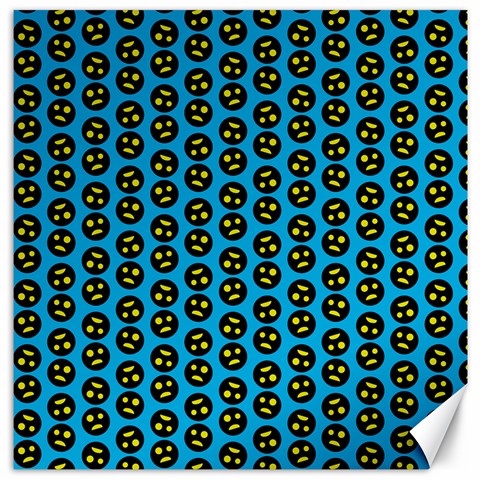 0059 Comic Head Bothered Smiley Pattern Canvas 12  x 12  from ArtsNow.com 11.4 x11.56  Canvas - 1