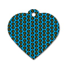 0059 Comic Head Bothered Smiley Pattern Dog Tag Heart (Two Sides) from ArtsNow.com Front