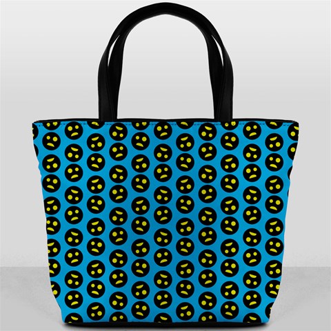 0059 Comic Head Bothered Smiley Pattern Bucket Bag from ArtsNow.com Front