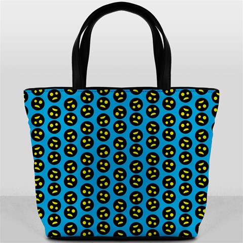 0059 Comic Head Bothered Smiley Pattern Bucket Bag from ArtsNow.com Back