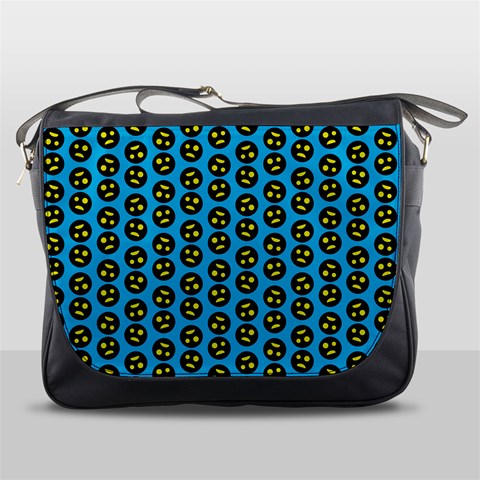 0059 Comic Head Bothered Smiley Pattern Messenger Bag from ArtsNow.com Front