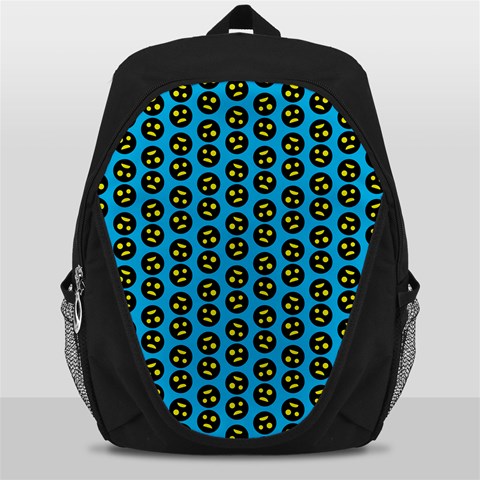 0059 Comic Head Bothered Smiley Pattern Backpack Bag from ArtsNow.com Front