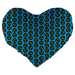 0059 Comic Head Bothered Smiley Pattern Large 19  Premium Heart Shape Cushions from ArtsNow.com Back