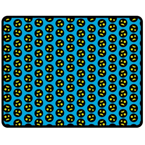 0059 Comic Head Bothered Smiley Pattern Double Sided Fleece Blanket (Medium)  from ArtsNow.com 58.8 x47.4  Blanket Front