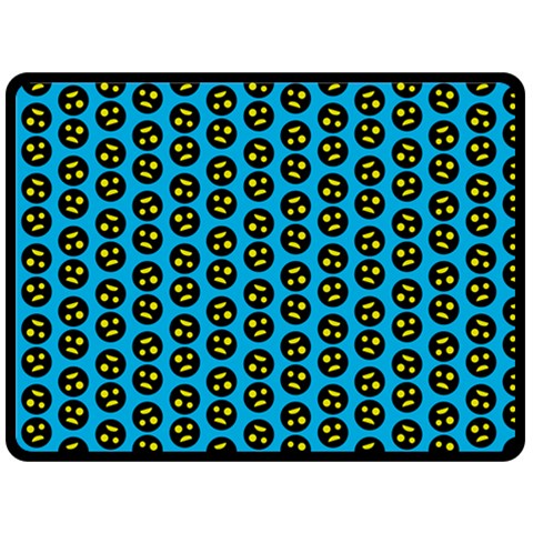 0059 Comic Head Bothered Smiley Pattern Double Sided Fleece Blanket (Large)  from ArtsNow.com 80 x60  Blanket Front