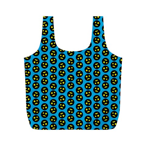 0059 Comic Head Bothered Smiley Pattern Full Print Recycle Bag (M) from ArtsNow.com Front