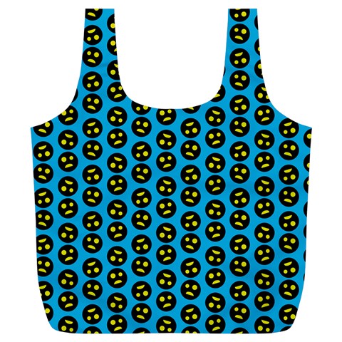 0059 Comic Head Bothered Smiley Pattern Full Print Recycle Bag (XL) from ArtsNow.com Back