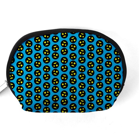 0059 Comic Head Bothered Smiley Pattern Accessory Pouch (Medium) from ArtsNow.com Back