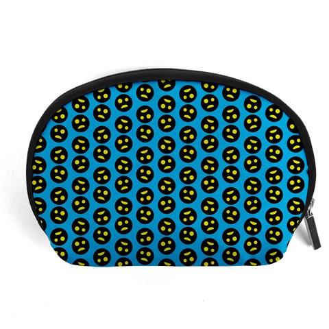 0059 Comic Head Bothered Smiley Pattern Accessory Pouch (Large) from ArtsNow.com Front