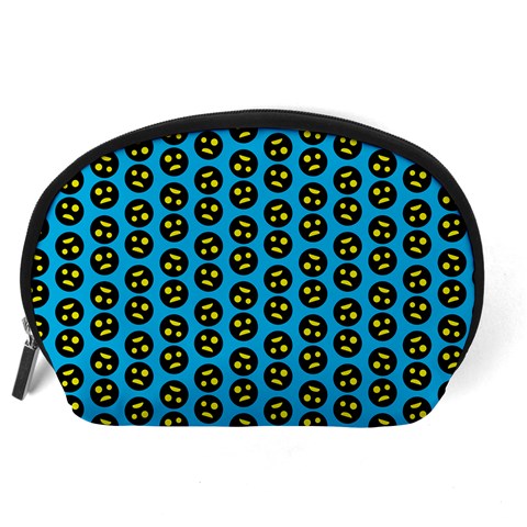 0059 Comic Head Bothered Smiley Pattern Accessory Pouch (Large) from ArtsNow.com Back