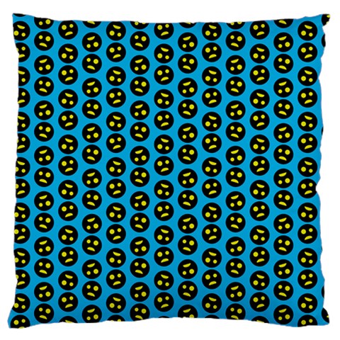 0059 Comic Head Bothered Smiley Pattern Large Flano Cushion Case (Two Sides) from ArtsNow.com Front