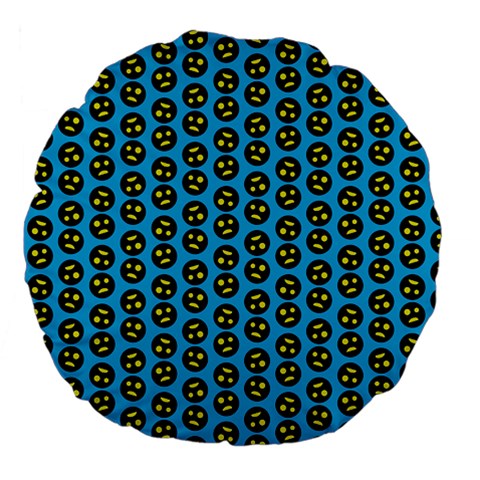 0059 Comic Head Bothered Smiley Pattern Large 18  Premium Flano Round Cushions from ArtsNow.com Back