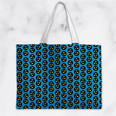 0059 Comic Head Bothered Smiley Pattern Zipper Mini Tote Bag from ArtsNow.com Front