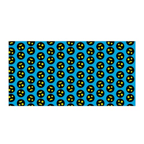 0059 Comic Head Bothered Smiley Pattern Satin Wrap from ArtsNow.com Front