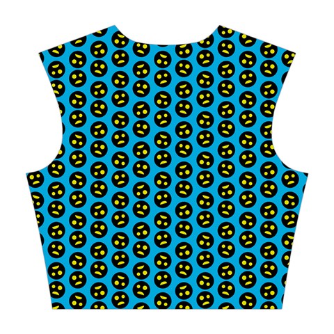 0059 Comic Head Bothered Smiley Pattern Cotton Crop Top from ArtsNow.com Back