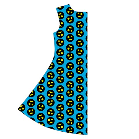 0059 Comic Head Bothered Smiley Pattern Short Sleeve V Back Left