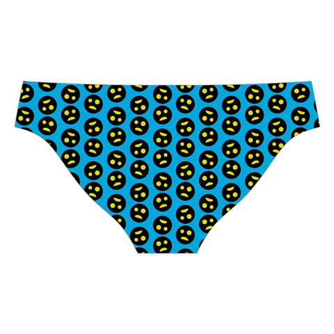 0059 Comic Head Bothered Smiley Pattern Cross Back Hipster Bikini Set from ArtsNow.com Back Under