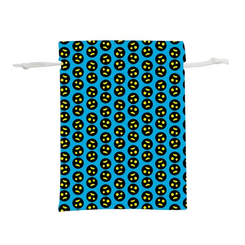 0059 Comic Head Bothered Smiley Pattern Lightweight Drawstring Pouch (L) from ArtsNow.com Front