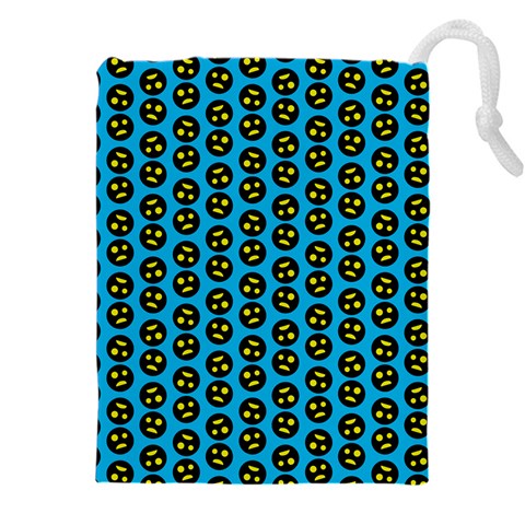 0059 Comic Head Bothered Smiley Pattern Drawstring Pouch (4XL) from ArtsNow.com Front