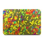 Colorful brush strokes painting on a green background                                                   Plate Mat