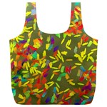 Colorful brush strokes painting on a green background                                               Full Print Recycle Bag (XXL)