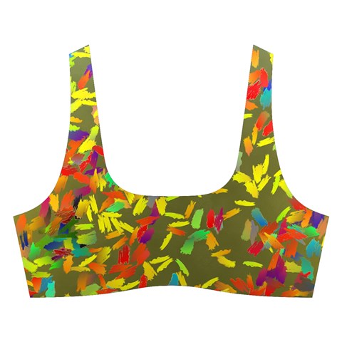 Colorful brush strokes painting on a green background                                                   Cross Back Hipster Bikini Set from ArtsNow.com Front