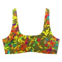 Colorful brush strokes painting on a green background                                                   Cross Back Hipster Bikini Set from ArtsNow.com Front