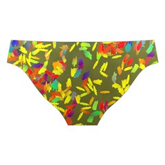 Colorful brush strokes painting on a green background                                                   Cross Back Hipster Bikini Set from ArtsNow.com Back Under