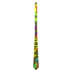 Colorful brush strokes painting on a green background                                                    Necktie from ArtsNow.com Front