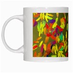 Colorful brush strokes painting on a green background                                                    White Mug