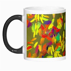 Colorful brush strokes painting on a green background                                                    Morph Mug from ArtsNow.com Left