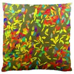 Colorful brush strokes painting on a green background                                                   Standard Flano Cushion Case (Two Sides)