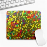 Colorful brush strokes painting on a green background                                                    Large Mousepad