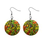 Colorful brush strokes painting on a green background                                                    1  Button Earrings