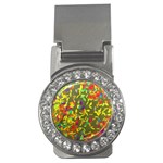 Colorful brush strokes painting on a green background                                                    Money Clip (CZ)