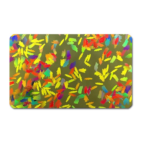 Colorful brush strokes painting on a green background                                                    Magnet (Rectangular) from ArtsNow.com Front