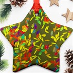 Colorful brush strokes painting on a green background                                                    Ornament (Star)