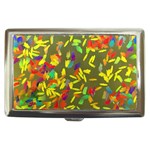 Colorful brush strokes painting on a green background                                                    Cigarette Money Case