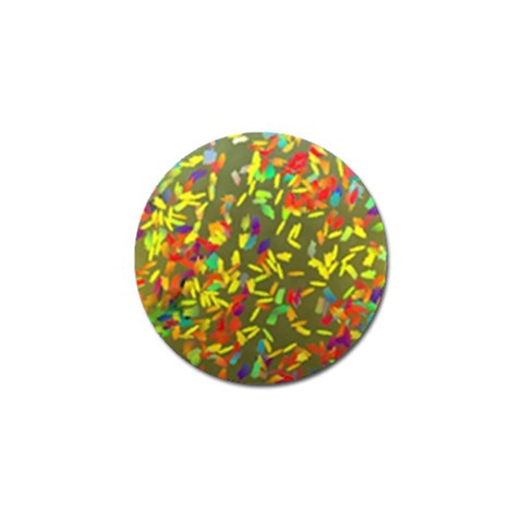 Colorful brush strokes painting on a green background                                                    Golf Ball Marker from ArtsNow.com Front