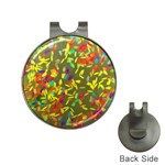 Colorful brush strokes painting on a green background                                                    Golf Ball Marker Hat Clip