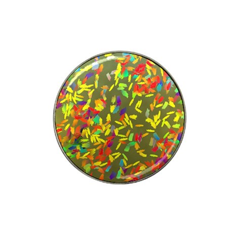 Colorful brush strokes painting on a green background                                                    Hat Clip Ball Marker from ArtsNow.com Front