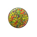 Colorful brush strokes painting on a green background                                                    Hat Clip Ball Marker