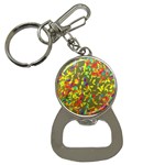 Colorful brush strokes painting on a green background                                                    Bottle Opener Key Chain