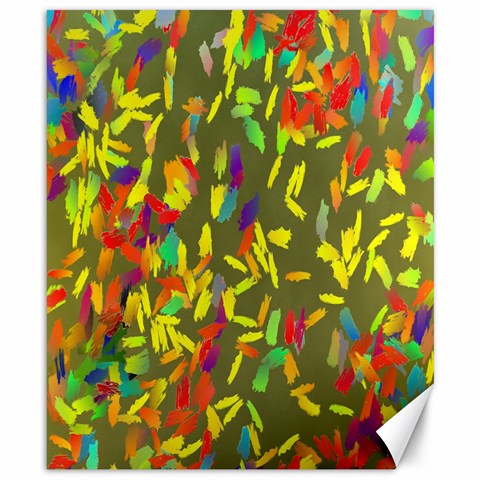 Colorful brush strokes painting on a green background                                                    Canvas 8  x 10  from ArtsNow.com 8.15 x9.66  Canvas - 1